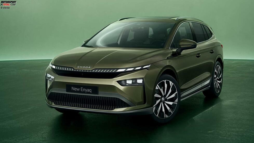 Skoda Enyaq(2025) in Olibo Green: Die Front