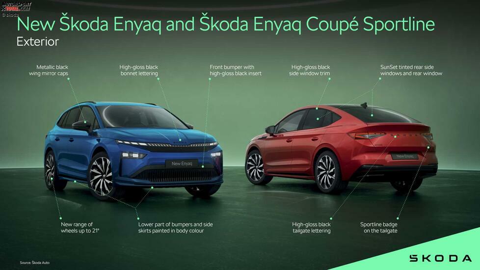 Skoda Enyaq und Enyaq Coupé (2025): Die Besonderheiten der Sportline-Version
