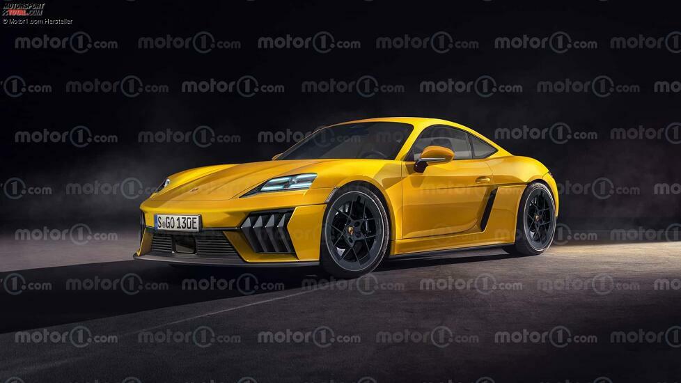 Porsche 718 Cayman Elektro im Motor1-Rendering