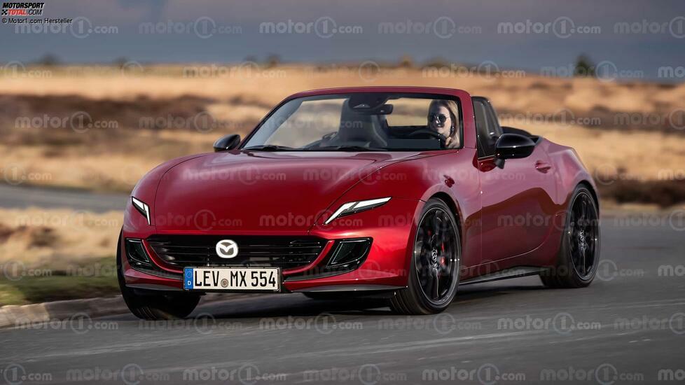Mazda MX-5 (2026) im Rendering von Motor1.com