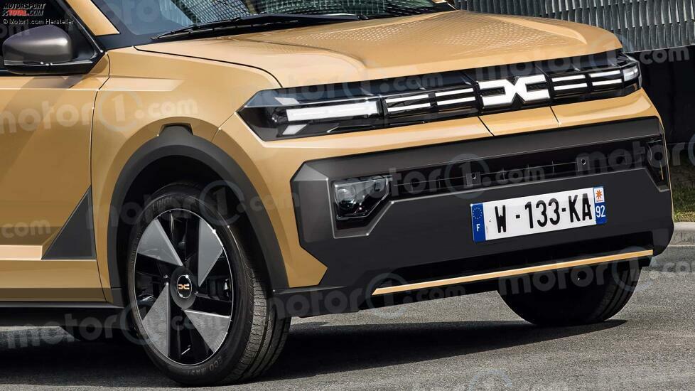 Dacia Spring (2026) im Rendering von Motor1.com