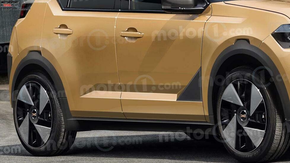 Dacia Spring (2026) im Rendering von Motor1.com
