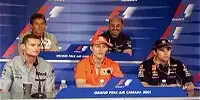 Die Teilnehmer der Donnerstagspressekonferenz in Montreal
