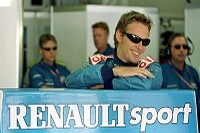 Jenson Button in der Benetton-Renault-Box