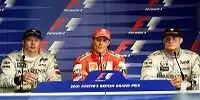 Michael Schumacher, Mika Häkkinen und David Coulthard