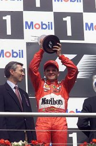 Rubens Barrichello auf dem Podium