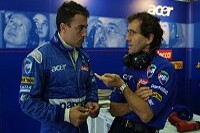 Jean Alesi und Alain Prost im Gespräch