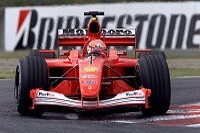 Michael Schumacher im F2001 auf Pole-Kurs
