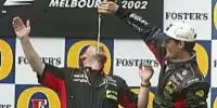 Paul Stoddart und Mark Webber auf dem Podium
