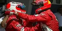 Bild zum Inhalt: Rubens Barrichello stiehlt Michael Schumacher die Show