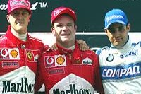 Schumacher, Barrichello, Montoya