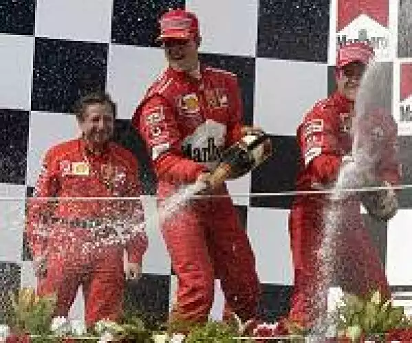 Titel-Bild zur News: Jean Todt, Michael Schumacher, Rubens Barrichello