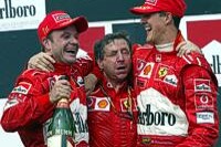 Barrichello, Todt und Schumacher