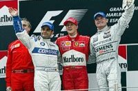 Montoya, Schumacher, Coulthard