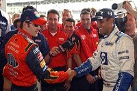 Juan-Pablo Montoya (BMW-WilliamsF1) und Jeff Gordon (NASCAR-Champion)