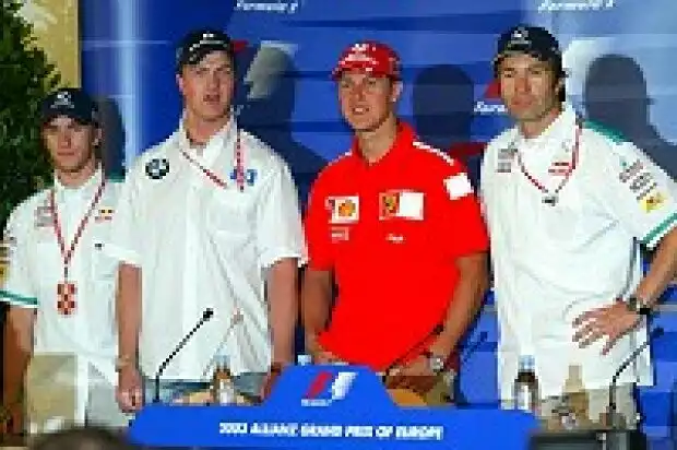 Nick Heidfeld, Ralf und Michael Schumacher, sowie Heinz-Harald Frentzen Titel-Bild zur News: Nick Heidfeld, Ralf und Michael Schumacher, sowie Heinz-Harald Frentzen