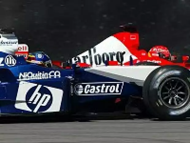 Michael Schumacher und Juan-Pablo Montoya im Zweikampf Titel-Bild zur News: Michael Schumacher und Juan-Pablo Montoya im Zweikampf