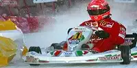 Michael Schumacher (Ferrari) im Go-Kart auf Eis