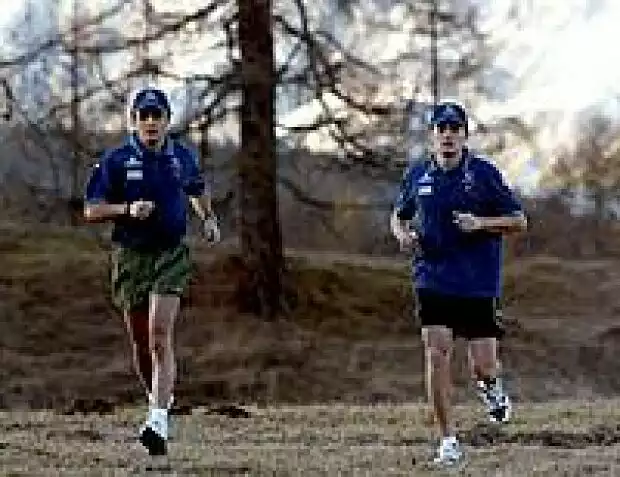 Titel-Bild zur News: Felipe Massa und Giancarlo Fisichella beim Joggen