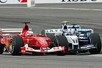 Rubens Barrichello und Juan-Pablo Montoya kollidieren