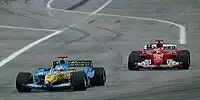 Jarno Trulli (Renault R24) vor Rubens Barrichello (Ferrari F2004)