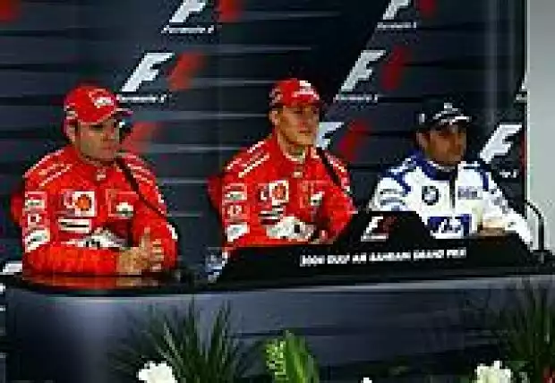 Titel-Bild zur News: Barrichello, Schumacher und Montoya