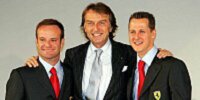 Barrichello, Montezemolo und Schumacher