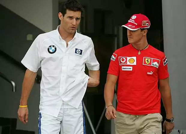 Mark Webber und Michael Schumacher Titel-Bild zur News: Mark Webber und Michael Schumacher