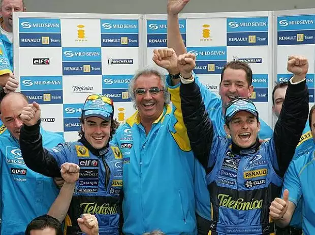 Titel-Bild zur News: Fernando Alonso, Flavio Briatore und Giancarlo Fisichella