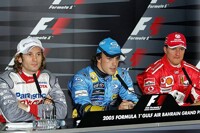 Jarno Trulli, Fernando Alonso und Michael Schumacher