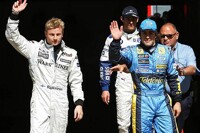 Kimi Räikkönen, Mark Webber und Fernando Alonso