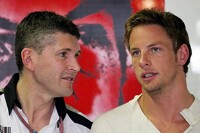 BAR-Honda-Teamchef Nick Fry und Jenson Button