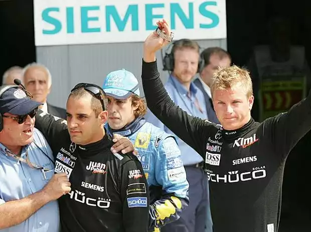 Juan-Pablo Montoya, Fernando Alonso und Kimi Räikkönen Titel-Bild zur News: Juan-Pablo Montoya, Fernando Alonso und Kimi Räikkönen