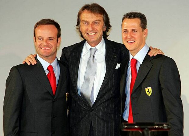 Barrichello, Montezemolo und Schumacher