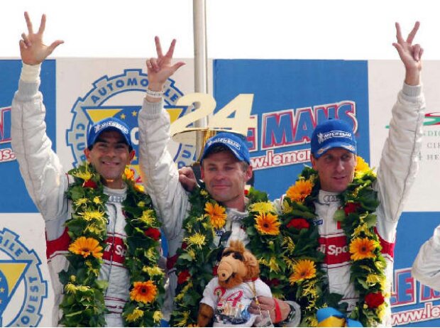 Emanuele Pirro, Tom Kristensen und Frank Biela Emanuele Pirro, Tom Kristensen und Frank Biela