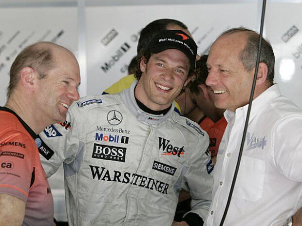 Adrian Newey, Alexander Wurz und Ron Dennis Adrian Newey, Alexander Wurz und Ron Dennis
