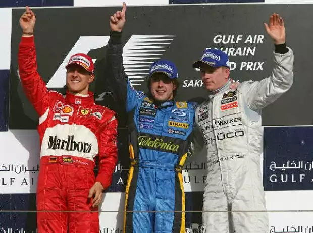 Titel-Bild zur News: Michael Schumacher, Fernando Alonso und Kimi Räikkönen