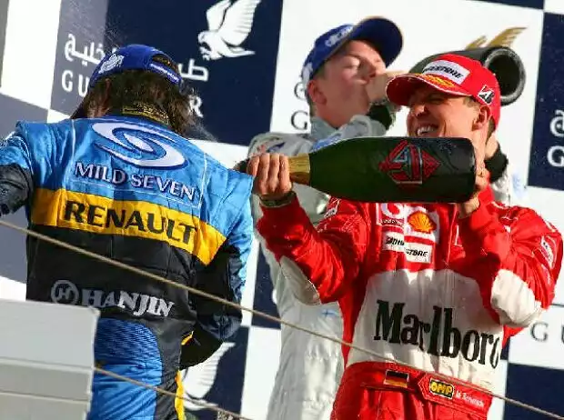 Fernando Alonso, Kimi Räikkönen und Michael Schumacher Titel-Bild zur News: Fernando Alonso, Kimi Räikkönen und Michael Schumacher