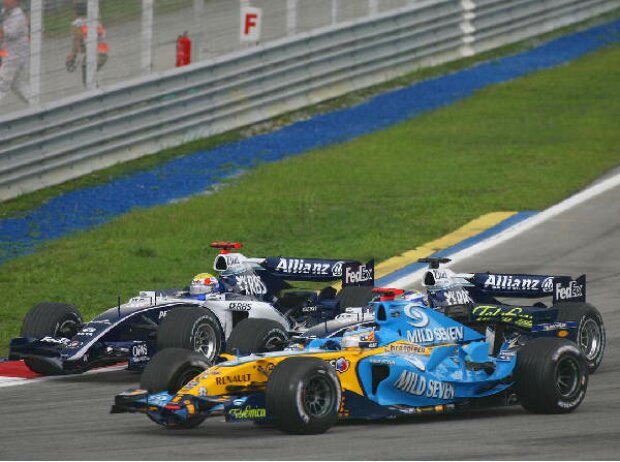 Mark Webber, Fernando Alonso und Nico Rosberg