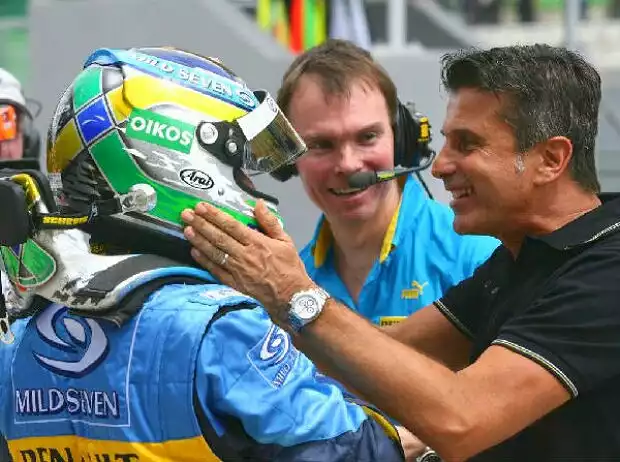 Titel-Bild zur News: Giancarlo Fisichella, Alan Permane und Enrico Zanarini