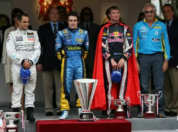 Fernando Alonso Juan-Pablo Montoya David Coulthard Titel-Bild zur News: Fernando Alonso Juan-Pablo Montoya David Coulthard