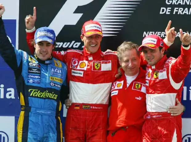 Michael Schumacher Fernando Alonso Felipe Massa Jean Todt Titel-Bild zur News: Michael Schumacher Fernando Alonso Felipe Massa Jean Todt
