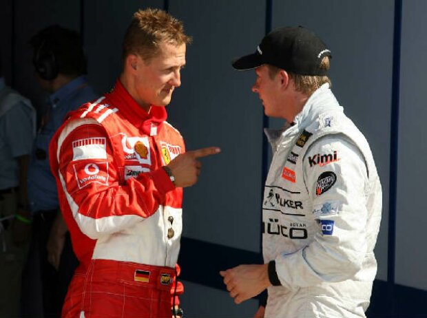Titel-Bild zur News: Michael Schumacher und Kimi Räikkönen
