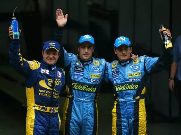 Rubens Barrichello, Fernando Alonso und Giancarlo Fisichella Titel-Bild zur News: Rubens Barrichello, Fernando Alonso und Giancarlo Fisichella