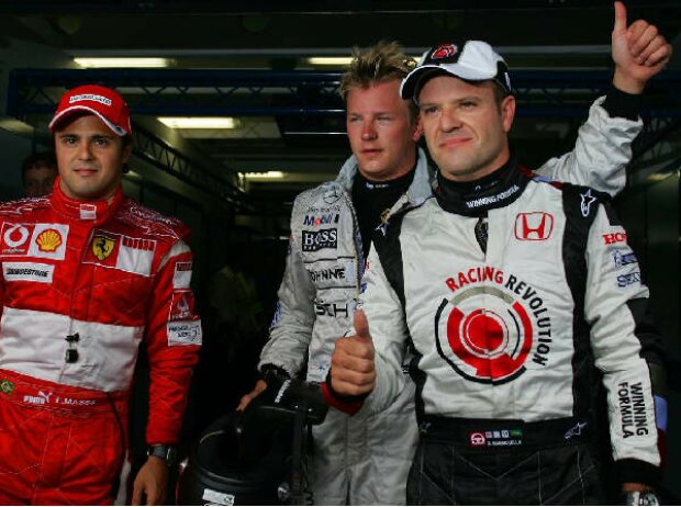 Felipe Massa, Kimi Räikkönen und Rubens Barrichello Felipe Massa, Kimi Räikkönen und Rubens Barrichello