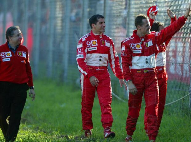 Titel-Bild zur News: Jean Todt, Marc Gené, Michael Schumacher und Luca Badoer