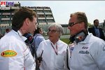 Bernie Ecclestone (Formel-1-Chef), Christian Horner (Teamchef) (Red Bull Racing), Johnny Herbert (Sporting Relations Manager) (MF1 Racing)