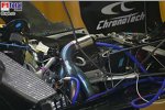 Blick auf den Motor im Auto von Fernando Alonso (Renault)