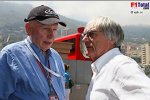 Ex-Formel-1-Weltmeister John Surtees und Bernie Ecclestone (Formel-1-Chef)