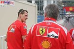 Michael Schumacher (Ferrari), Ross Brawn (Technischer Direktor) (Ferrari)